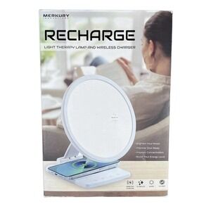 Merkury Innovations Recharge Therapy Lamp with Wireless Charger - UV-Free Sunlig